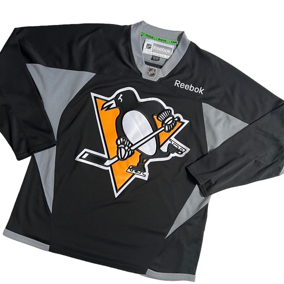 NWOT REEBOK / PITTSBURGH PENGUINS / NHL BLACK PRACTICE JERSEY SIZE M - Picture 2 of 7